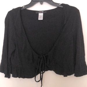 Black crop top cover up